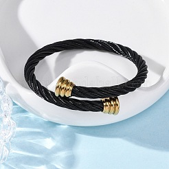 304 Stainless Steel Torque Bangles for Women&nbsp;BJEW-P310-24MC01