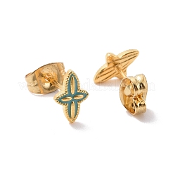 Enamel Star Stud Earrings with 316L Surgical Stainless Steel Pins&nbsp;EJEW-P204-01G