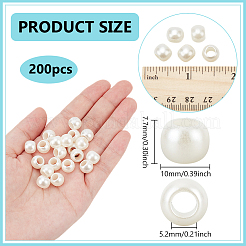 ABS Plastic Imitation Pearl European Beads&nbsp;SACR-NB0001-18A