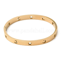304 Stainless Steel Hinged Bangles for Women&nbsp;BJEW-D408-20G