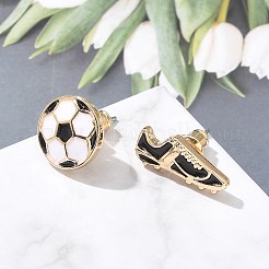 Brass Enamel Stud Earrings&nbsp;LS-EJEW-Z080-01G