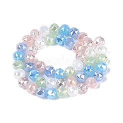 Electroplate Imitation Jade & Opaque & Transparent Glass Beads Strands&nbsp;EGLA-Q135-8MM-A11