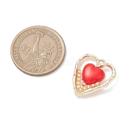 Alloy Glass Seed Beaded Heart Pendants&nbsp;PALLOY-MZ01122