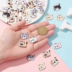 35Pcs 7 Styles Printed Alloy Pendants&nbsp;ENAM-CJ0005-24