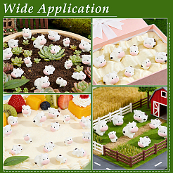 40Pcs 4 Styles Resin Cow Figurines Ornament&nbsp;DJEW-ME0001-22