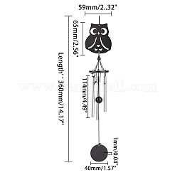 Owl Aluminum Wind Chime&nbsp;HJEW-WH0011-56