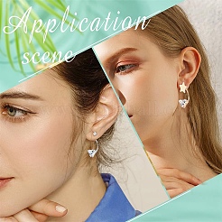 16Pcs 4 Styles Alloy Clear Cubic Zirconia Earring Nuts&nbsp;FIND-YW0012-06A