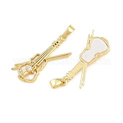 Brass Micro Pave Clear Cubic Zirconia Pendants&nbsp;CU-CBABDE1-15G