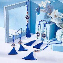 AHADEMAKER 8Pcs 2 Colors CCB Plastic Teardrop Pendant Decorations&nbsp;HJEW-GA0001-21