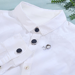 4Pcs 2 Styles Brass Black Enamel Cufflinks&nbsp;BUTT-ME0001-07P