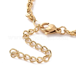 PVD Vacuum Plating 304 Stainless Steel Rope Chain Bracelet for Men Women&nbsp;BJEW-E031-12G-02