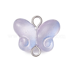 Butterfly Gradient Color Baking Paint Transparent Glass Connector Charms&nbsp;PALLOY-JF03278-02