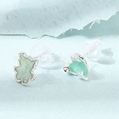 Alloy Enamel Stud Earrings for Women&nbsp;AL-CBA004A-03S