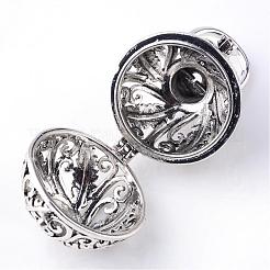 Rack Plating Brass Cage Pendants&nbsp;KK-S751-015AS