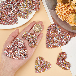 4 Styles Heart Hotfix Rhinestone Iron on Patches Appliques&nbsp;PATC-CP0001-02A