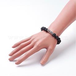 Natural Lava Rock Stretch Bracelets&nbsp;BJEW-JB02757-01