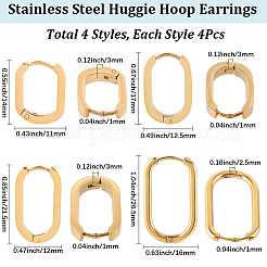 8 Pairs 4 Styles 304 Stainless Steel Huggie Hoop Earrings&nbsp;EJEW-SC0001-76G