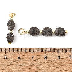 Halloween Handmade Porcelain & Electroplate Non-magnetic Synthetic Hematite Pendants&nbsp;PALLOY-JF06071-02