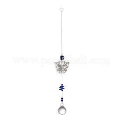 Alloy Butterfly Turkish Blue Evil Eye Pendant Decoration&nbsp;HJEW-M002-14AS