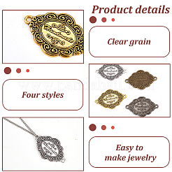 40Pcs 4 Colors Alloy Connector Charms&nbsp;DIY-FG0004-24