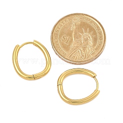 PVD Vacuum Plating 202 Stainless Steel Huggie Oval Hoop Earrings&nbsp;EJEW-H003-07G-06