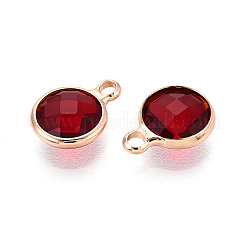 Golden Tone Brass Glass Charms&nbsp;X-GLAA-ZX008-24H-G