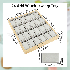24 Grids Wood Watch Display Trays with Pillows&nbsp;BDIS-WH0008-17A