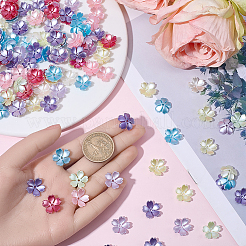 200Pcs Spray Paint ABS Plastic Imitation Pearl Bead Caps&nbsp;OACR-SP0002-15