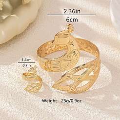 Peacock Alloy Cuff Bangles & Cuff Rings Sets&nbsp;FS-WG082E5-01