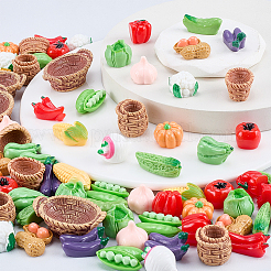 72Pcs 18 Styles Resin Basket & Food Miniature Ornaments&nbsp;AJEW-WR0003-67