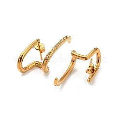 304 Stainless Steel Micro Pave Clear Cubic Zirconia Stud Earrings&nbsp;EJEW-G368-02G