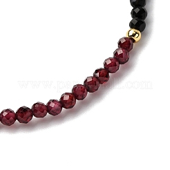 3Pcs Natural Cultured Freshwater Pearl & Black Onyx & Garnet & Amazonite Beads Stretch Bracelets Sets&nbsp;BJEW-JB12365