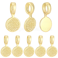 8Pcs Brass Glue-on Flat Pad Bails&nbsp;KK-BBC0028-05G