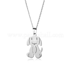 Dog Stainless Steel Pendant Necklaces&nbsp;PW-WGEE715-01