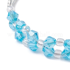 Glass & Brass Curved Tube Beaded Bracelet with Alloy Magnetic Clasp&nbsp;BJEW-JB09853