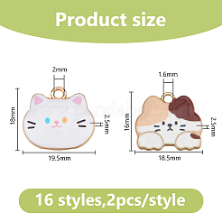 32Pcs 16 Styles Printed Alloy Pendants&nbsp;ENAM-DC0001-93