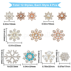 48Pcs 12 Style Alloy Cabochons&nbsp;FIND-GF0001-93