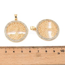Brass & Clear Cubic Zirconia Pendants&nbsp;KK-G558-15G