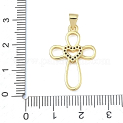 Brass Micro Pave Clear Cubic Zirconia Pendants&nbsp;KK-A293-16A-G