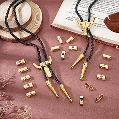 120Pcs 3 Styles Brass Bolo Tie Slides Clasp Accessories&nbsp;KK-PH0011-01
