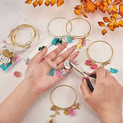 DIY Word Charm Bangle Making Kits&nbsp;DIY-SZ0008-09