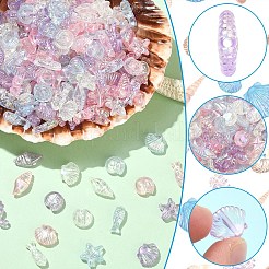 832Pcs 4 Colors Ocean Theme Transparent Acrylic Beads&nbsp;TACR-YW0003-39