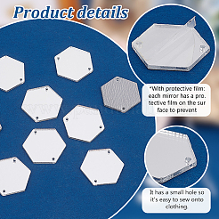 200Pcs Mirror Effect Acrylic Sew on Rhinestone&nbsp;DIY-PH0021-95E