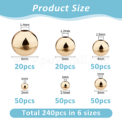 240Pcs Brass Round Spacer Beads&nbsp;KK-HS0015-37