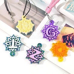 26 Letters & Ampersand Flower Pendant Silicone Mold&nbsp;DIY-O008-01