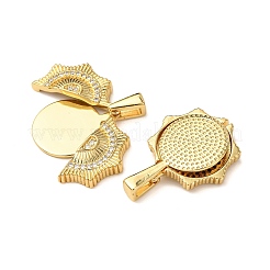 Brass Micro Pave Cubic Zirconia Openable Pendants&nbsp;KK-D012-01G