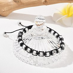 Adjustable Natural Howlite and Non-magnetic Synthetic Hematite Braided Bead Bracelets&nbsp;BJEW-Z090-01O
