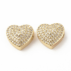 Rack Plating Brass Cubic Zirconia Beads&nbsp;KK-B051-02G