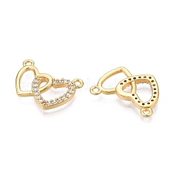 Brass Micro Pave Clear Cubic Zirconia Pendants&nbsp;KK-T073-22G