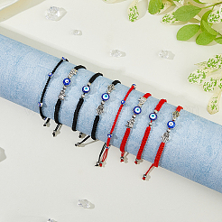 8Pcs 8 Style Lampwork Evil Eye Braided Bead Bracelets Set&nbsp;BJEW-FI0001-45